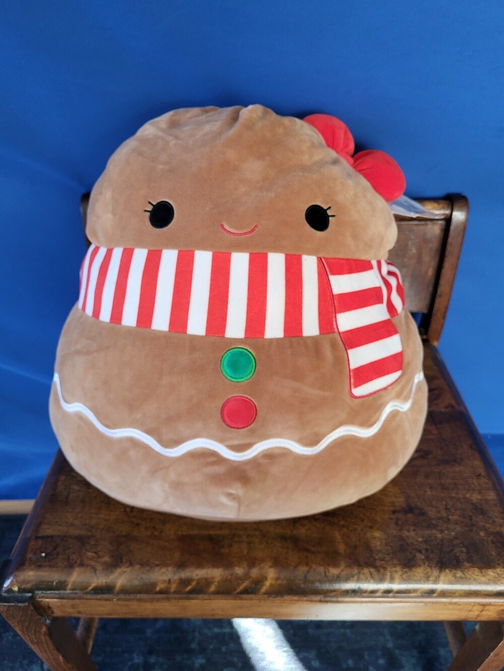 Squishmallows Gina Gingerbread RARE XL 16" Christmas Scarf Bow with Tags 2021